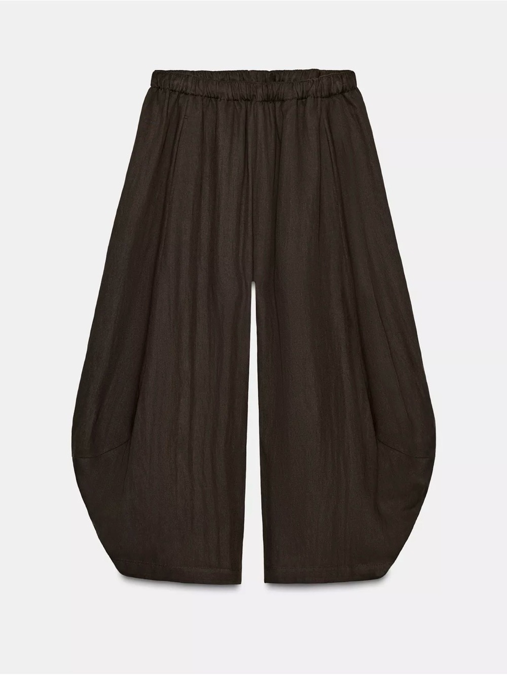 Zara Relaxed Wide-Leg Drawstring Pants in Dark Brown, mint condition